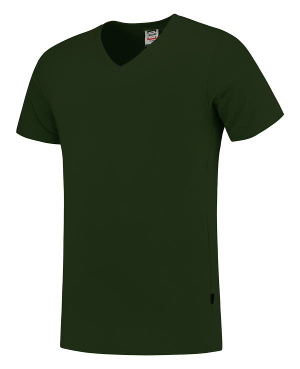 Tricorp T-Shirt V Hals Slim Fit Bottlegreen (2 stuks)