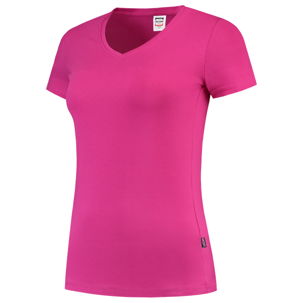 Tricorp T-Shirt V Hals Slim Fit Dames Fuchsia (2 stuks)