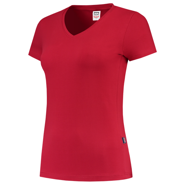 Tricorp T-Shirt V Hals Slim Fit Dames Red (2 stuks)
