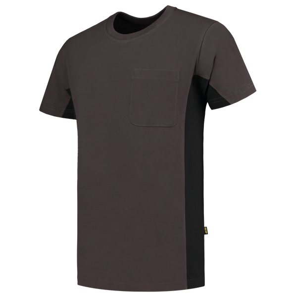 Tricorp T-Shirt Bicolor Borstzak Darkgrey-Black