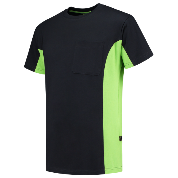 Tricorp T-Shirt Bicolor Borstzak Navy-Lime