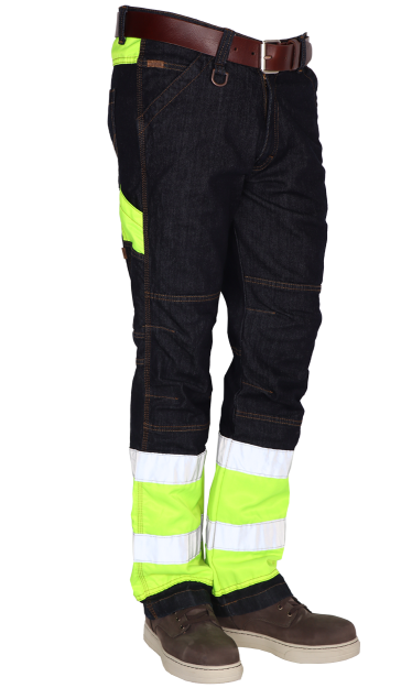 Crosshatch Toolbox-FY Spijkerbroek Fluor Geel