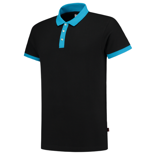 Tricorp Poloshirt Bicolor Slim Fit Black-Turquoise