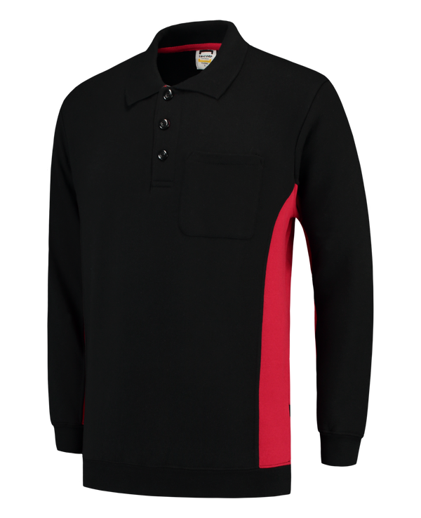 Tricorp Polosweater Bicolor Borstzak Black-Red