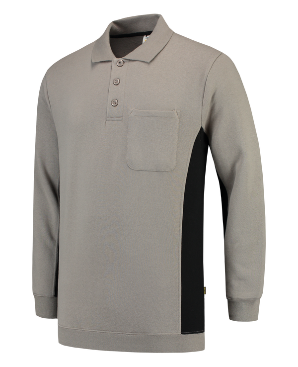 Tricorp Polosweater Bicolor Borstzak Grey-Black