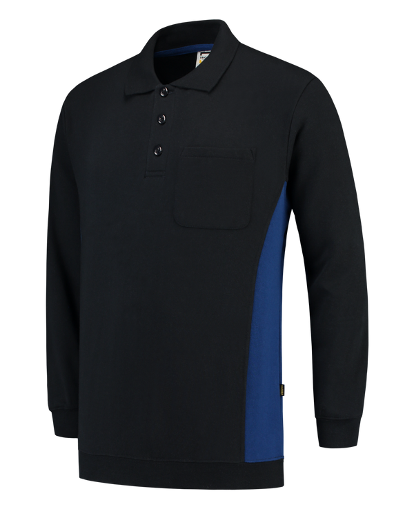 Tricorp Polosweater Bicolor Borstzak Navy-Royalblue