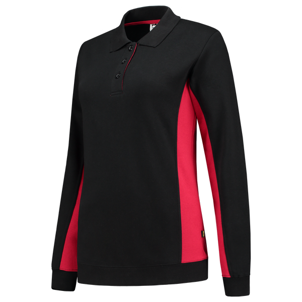 Tricorp Polosweater Bicolor Dames Black-Red