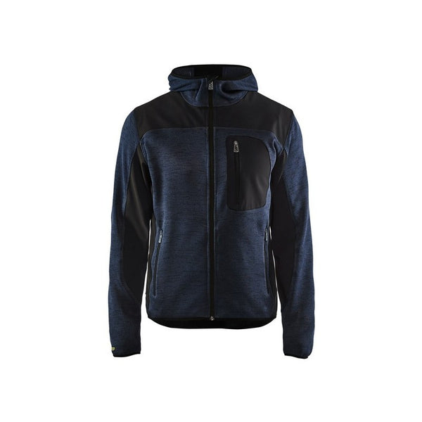 Blaklader gebreid vest met softshell 4930-2117 Donker marineblauw/Zwart