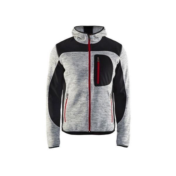 Blaklader gebreid vest met softshell 4930-2117 Grijs mêlee/Zwart