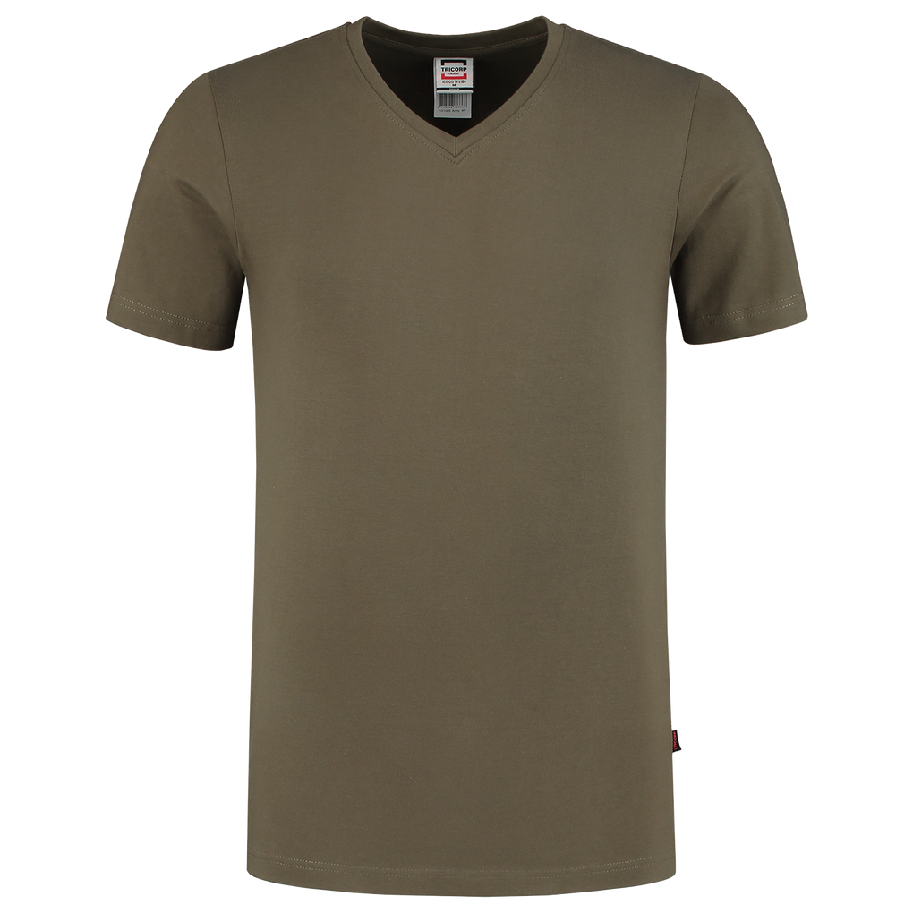 Tricorp T-Shirt V Hals Slim Fit Army (2 stuks)