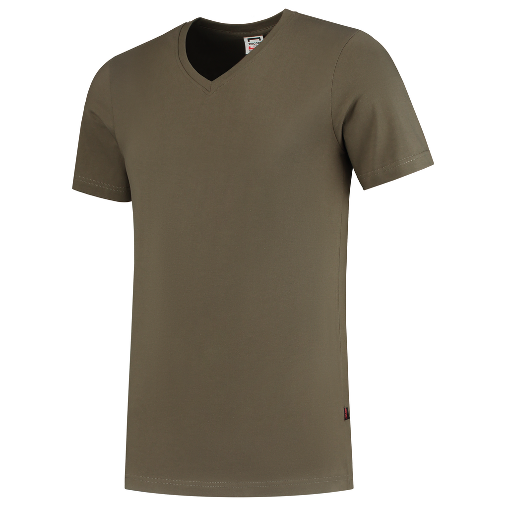 Tricorp T-Shirt V Hals Slim Fit Army (2 stuks)