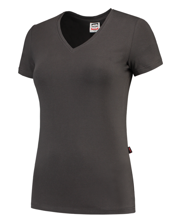Tricorp T-Shirt V Hals Slim Fit Dames Darkgrey (2 stuks)