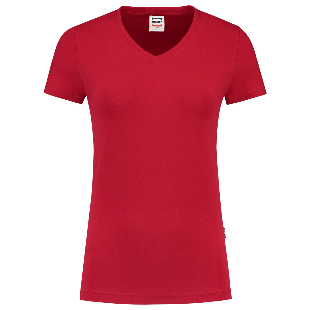 Tricorp T-Shirt V Hals Slim Fit Dames Red (2 stuks)