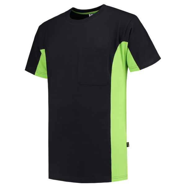 Tricorp T-Shirt Bicolor Borstzak Black-Lime