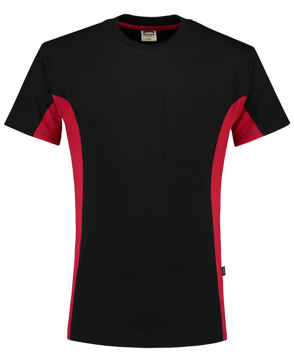 Tricorp T-Shirt Bicolor Borstzak Black-Red