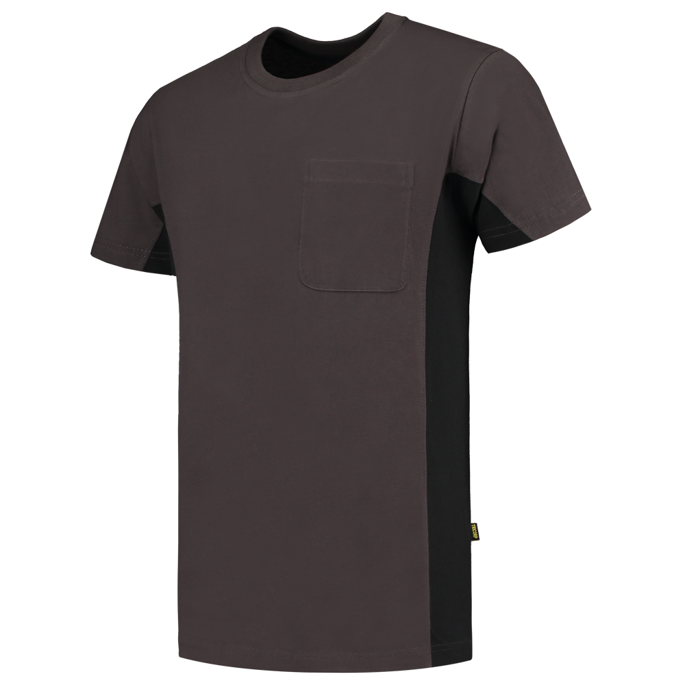 Tricorp T-Shirt Bicolor Borstzak Darkgrey-Black