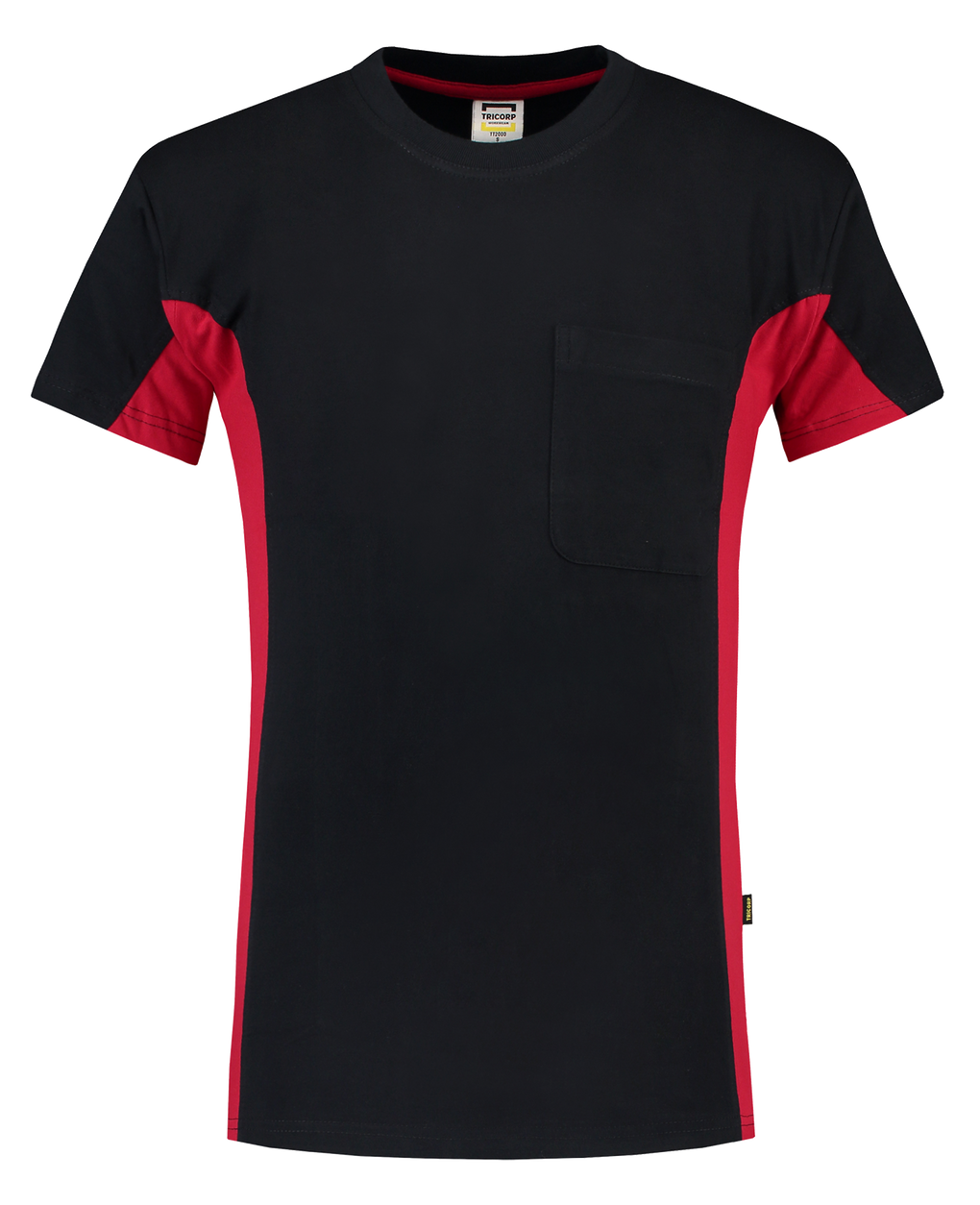Tricorp T-Shirt Bicolor Borstzak Navy-Red