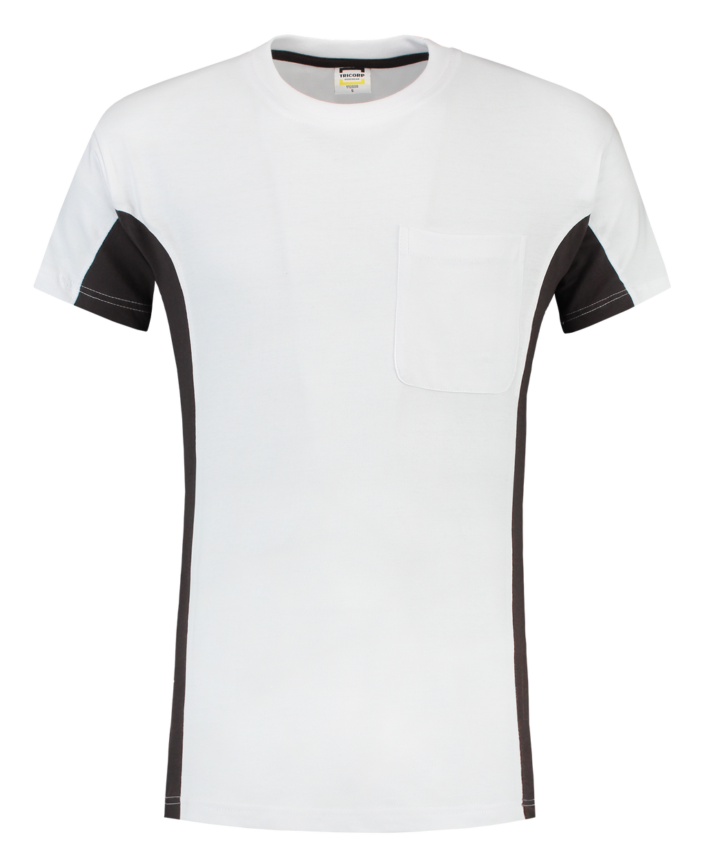 Tricorp T-Shirt Bicolor Borstzak White-Darkgrey