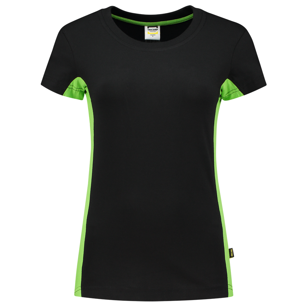 Tricorp T-Shirt Bicolor Dames Black-Lime