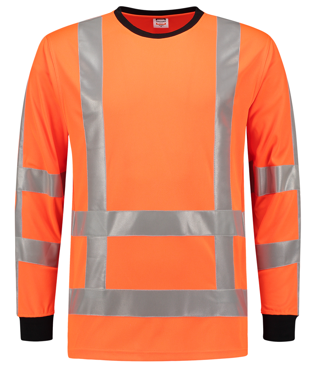 Tricorp T-Shirt RWS Birdseye Lange Mouw Fluor Orange