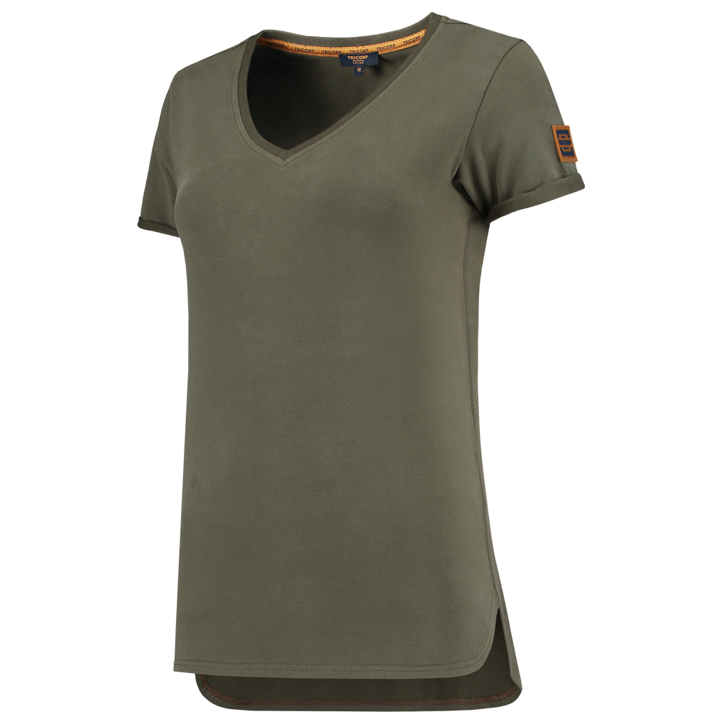 Tricorp T-Shirt Premium V Hals Dames Army