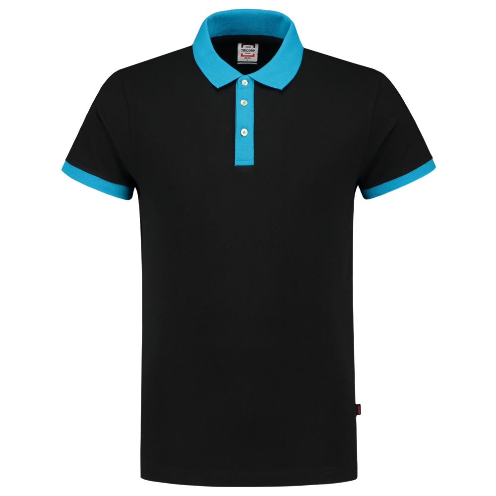 Tricorp Poloshirt Bicolor Slim Fit Black-Turquoise