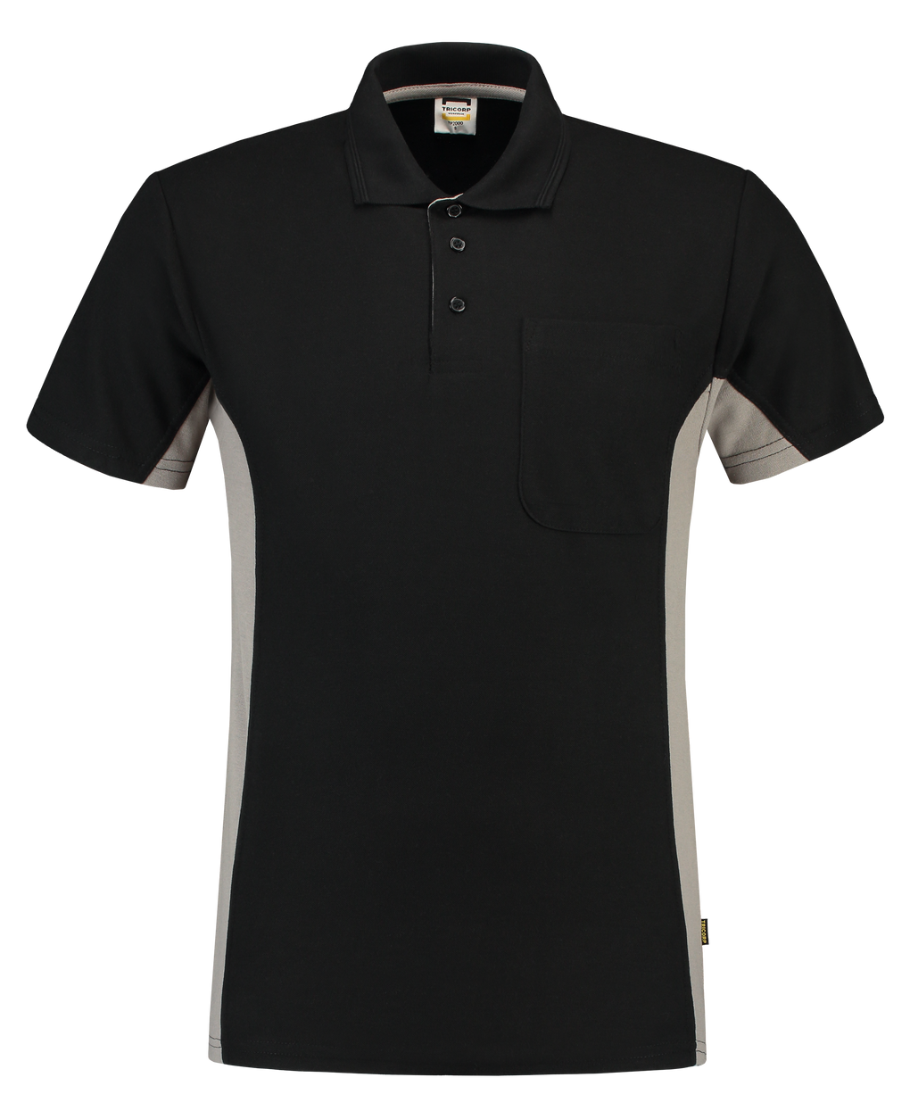 Tricorp Poloshirt Bicolor Borstzak Black-Grey