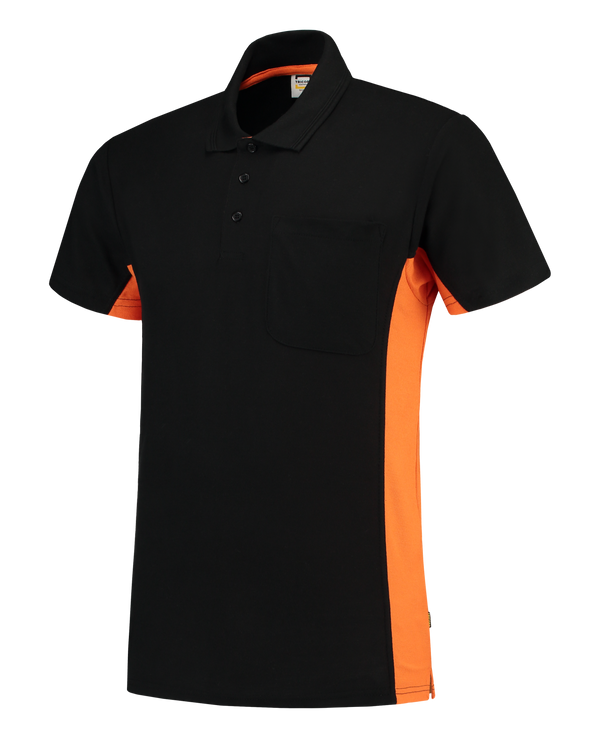 Tricorp Poloshirt Bicolor Borstzak Black-Orange