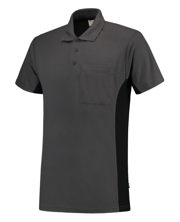 Tricorp Poloshirt Bicolor Borstzak Darkgrey-Black