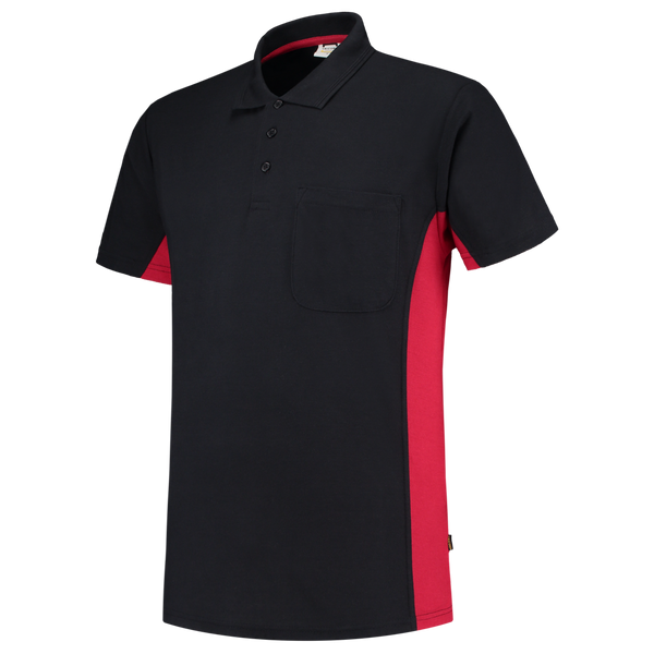 Tricorp Poloshirt Bicolor Borstzak Navy-Red