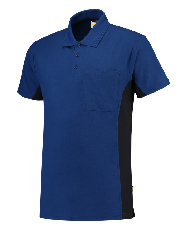 Tricorp Poloshirt Bicolor Borstzak Royalblue-Navy