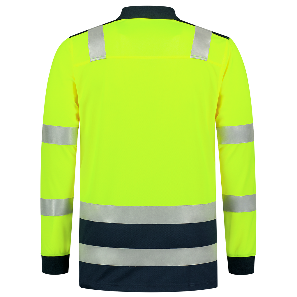 Tricorp Poloshirt High Vis Bicolor Lange Mouw Fluor Yellow-Ink