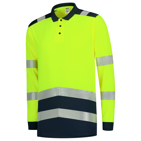 Tricorp Poloshirt High Vis Bicolor Lange Mouw Fluor Yellow-Ink