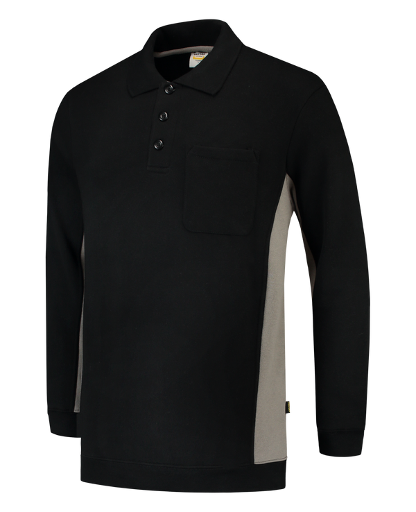 Tricorp Polosweater Bicolor Borstzak Black-Grey