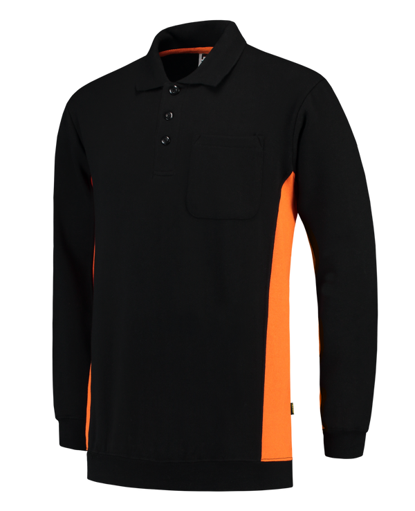 Tricorp Polosweater Bicolor Borstzak Black-Orange