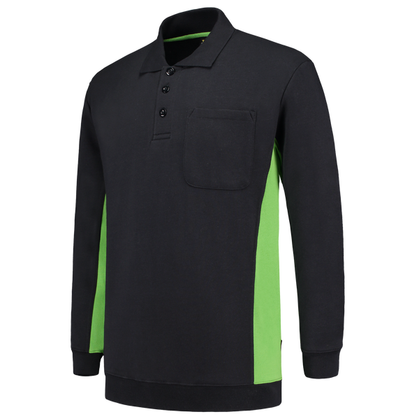 Tricorp Polosweater Bicolor Borstzak Navy-Lime