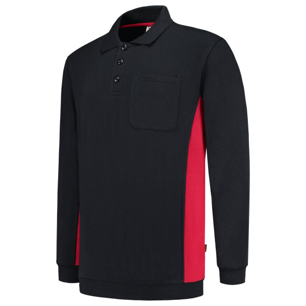 Tricorp Polosweater Bicolor Borstzak Navy-Red