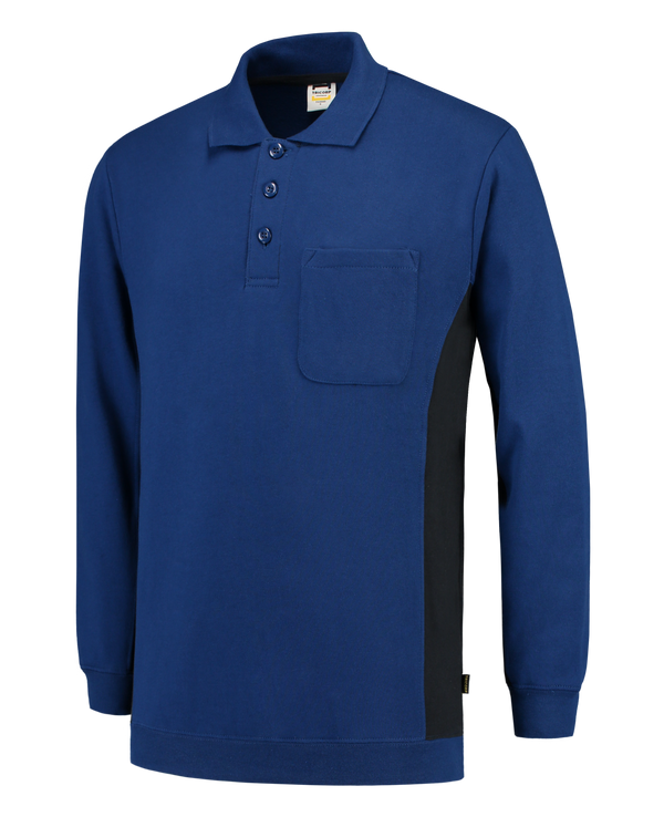 Tricorp Polosweater Bicolor Borstzak Royalblue-Navy