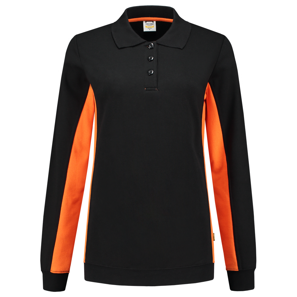Tricorp Polosweater Bicolor Dames Black-Orange