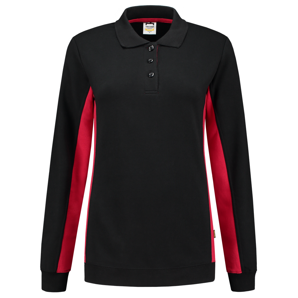 Tricorp Polosweater Bicolor Dames Black-Red