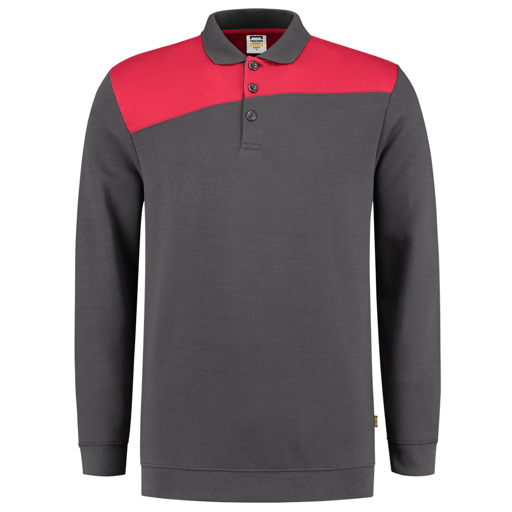 Tricorp Polosweater Bicolor Naden Darkgrey-Red