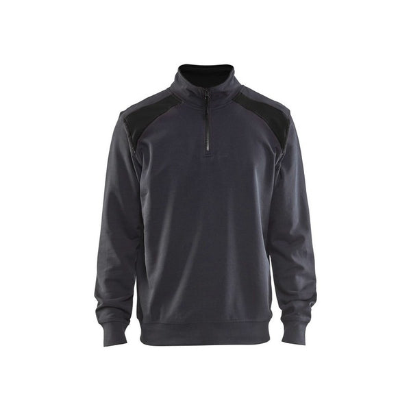 Blaklader sweatshirt bi-colour met halve rits 3353-1158 Medium Grijs/Zwart